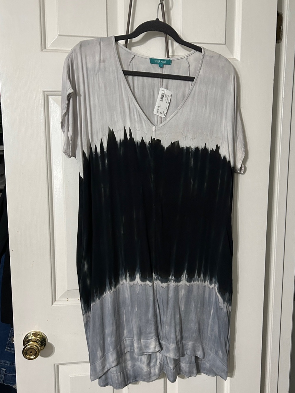 River + Sky Black and Gray Ombre V-Neck Tunic